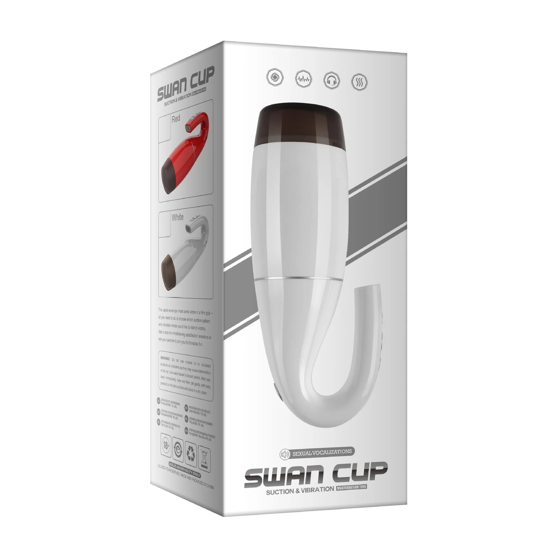 cốc thủ dâm tự sướng Swan cực kỳ thích thú, co bóp co bóp tạo lực hút và hút dương vật. cốc thủ dâm tự sướng Swan còn có chức năng thủ dâm và hút tự động bằng cách di chuyển âm đạo nhân tạo silicon vào trong và cọ xát các đầu silicon vào dương vật của người dùng. cốc thủ dâm tự sướng Swan khi dùng bạn chỉ cần đưa dương vật giả vào, nhấn nút và tận hưởng các chế độ hút đáng kinh ngạc, thú vị hơn so với việc người thật mút dương vật.